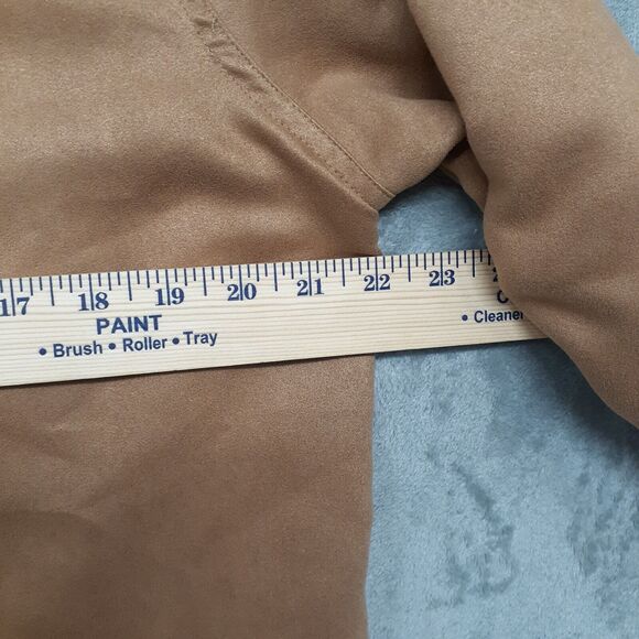 Napa Valley Camel Embroidered Collared Button Up Top Jacket Size 1X Shacket - Picture 2 of 7